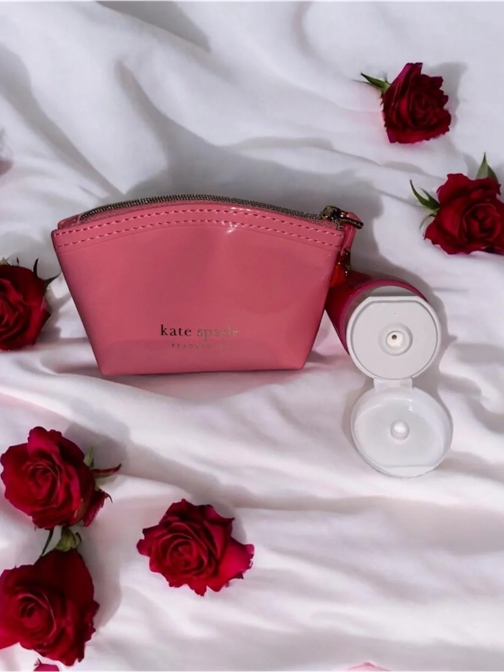 kate spade Pink Body Lotion with Light Pink Pouch